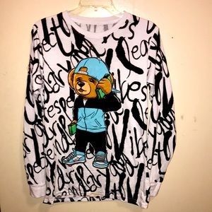 White And Black Designer Long Sleeve Shirt